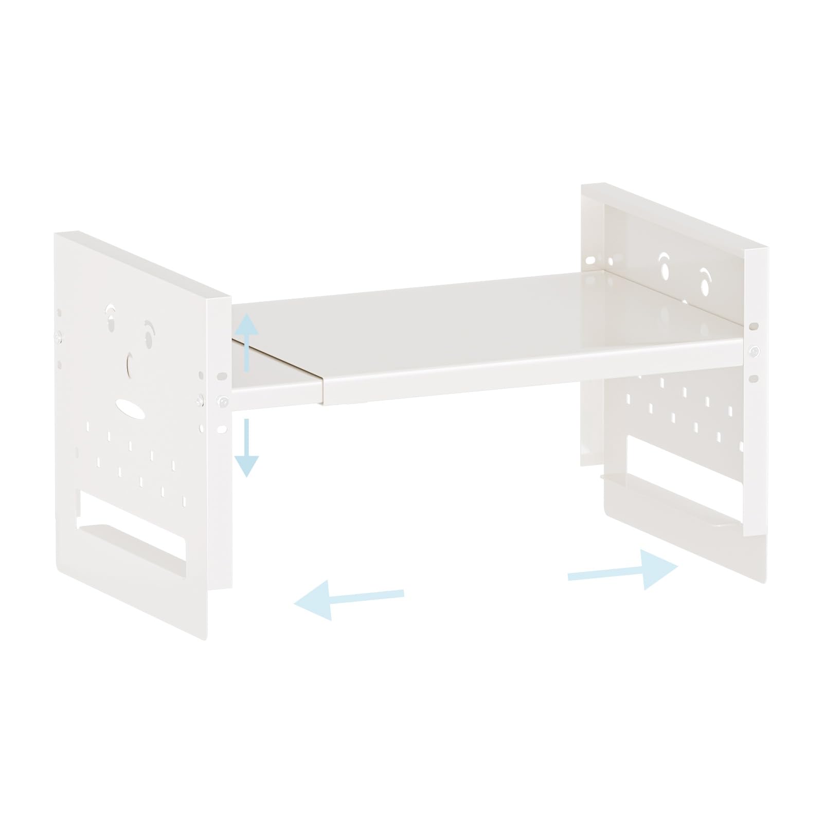 Ipotive Adjustable Top Storage Shelf for Refrigerator or Washer, Dryer Countertop, Expandable Storage Shelves for Kitchen, Laundry Room and Dorm Room (White)