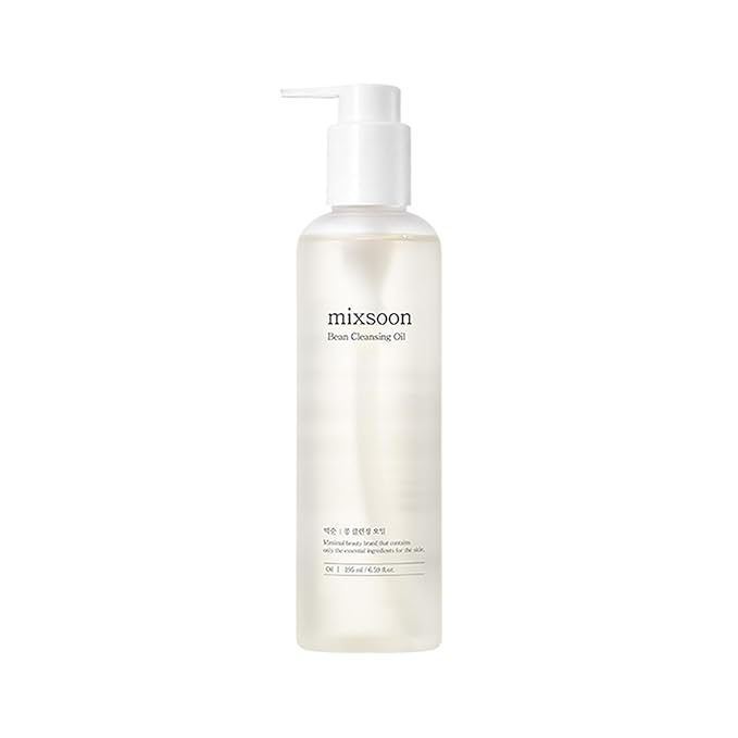 mixsoon Bean Cleansing Oil - Lightweight Oil Deep Cleansing and Makeup Blackhead Remover, Fermented Bean, Hydrating and Balancing for Smooth Skin 195ml / 6.59 fl.oz. Korean Glass Skin Care