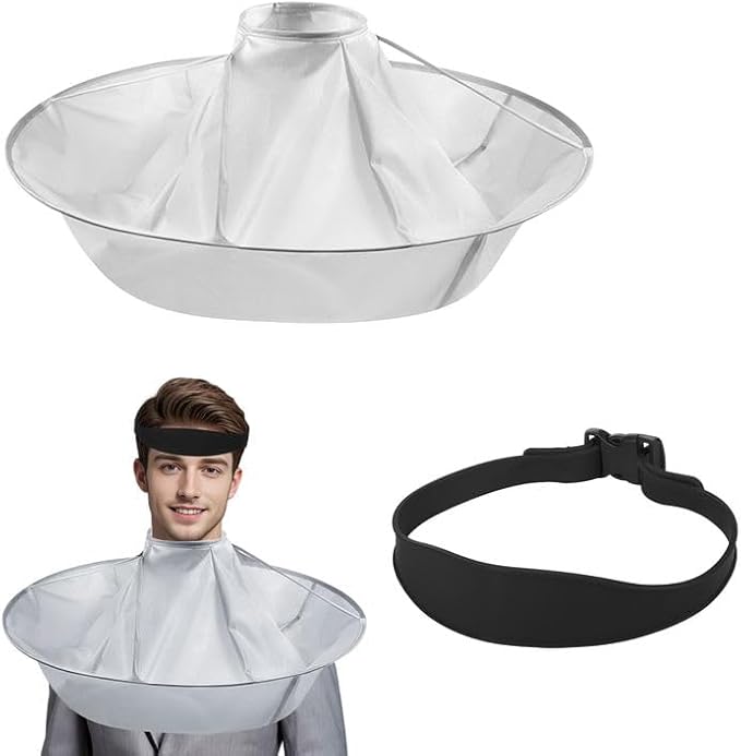 Hair Cutting Capes for Adults, Professional Salon Barber Cape Set, Foldable Waterproof Self Haircut Kit for Men Women, Haircut Cape Apron Self Cut System Accessories, Black