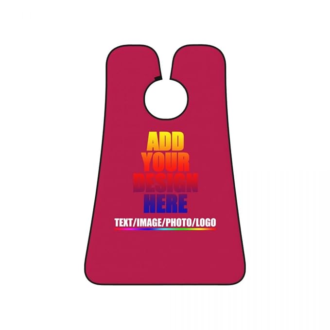 Personalized Custom Beard Bib Apron Design Your Photo Text Logo Beard Hair Catcher Non-Stick Beard Shave Capes for Trimming Shaving Fuchsia