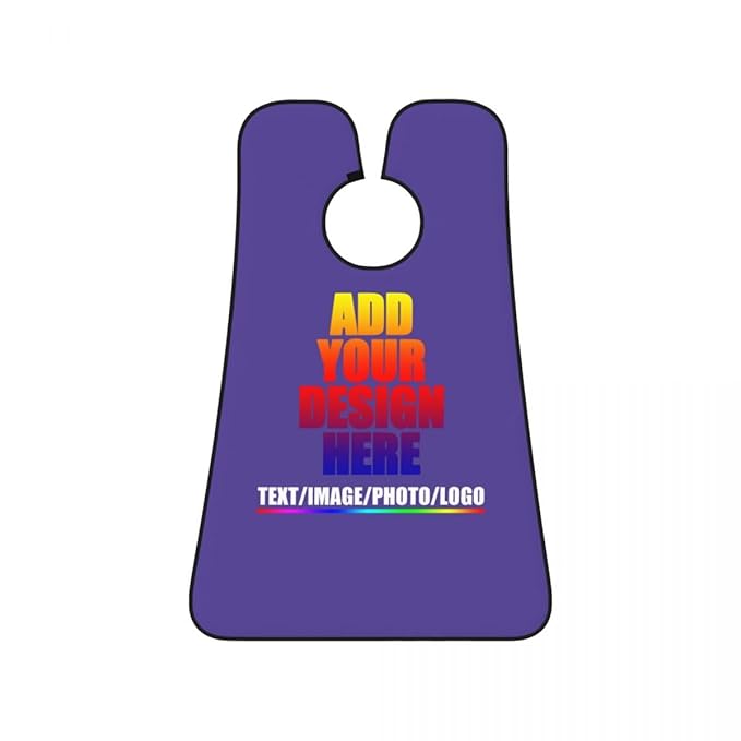 Custom Beard Apron for Men Personalized Gift with Name Image Picture Text Beard Shave Cape Customized Beard Trimming Catcher Bib for Bathroom Lilac