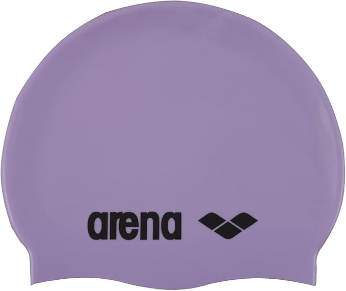 Arena Classic Unisex Soft Silicone Swim Cap for Women and Men, Intensive Training and Racing Comfortable Non-Slip Long Hair Swimming Hat, Parma/Black