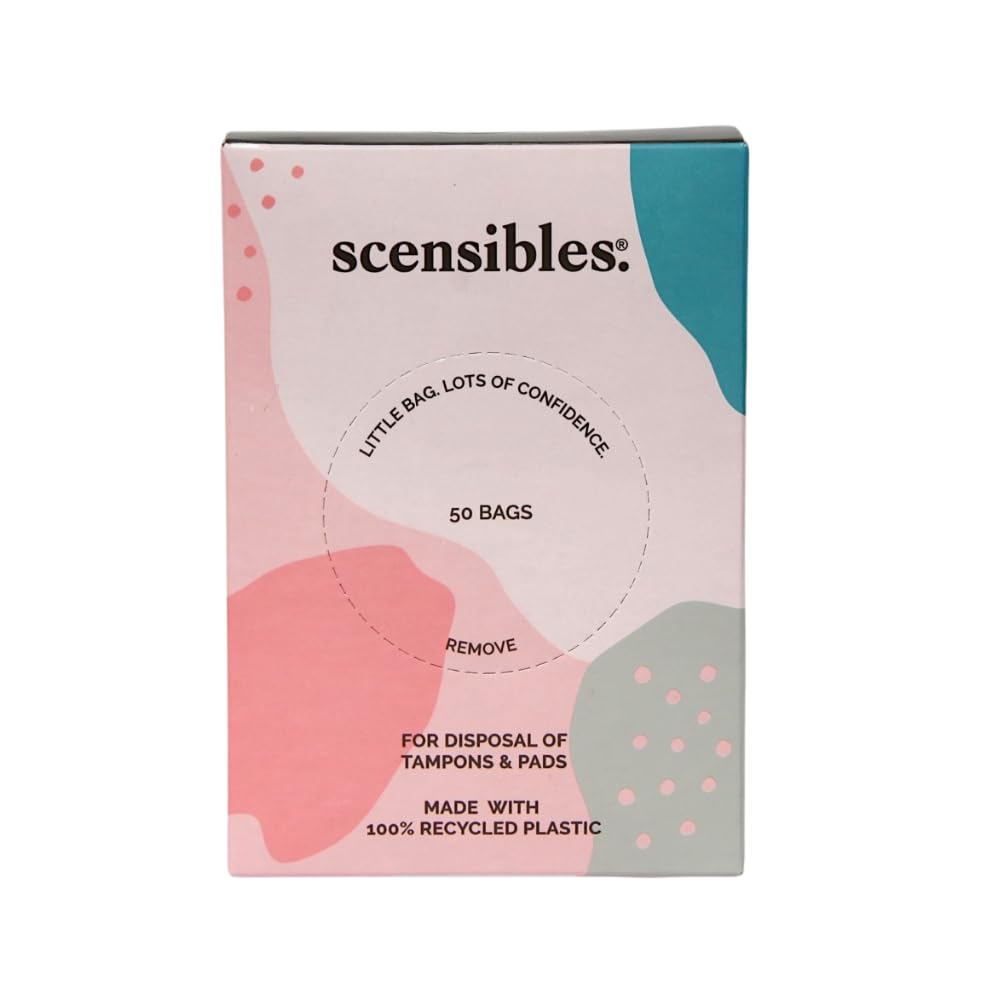 Scensibles Personal Care Disposal Bags (50 Count) - For Tampons, Pads, Liners, Condoms & More - Discreet, Hygienic & Odor-Reducing Disposal Solution
