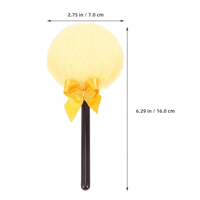 Beavorty Body Powder Puff with Handle 6.29 in Handheld Fluffy Dusting Puff for Loose Powder and after-Bath Soft Applicator for Body Makeup Travel Use 2 Pcs