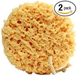 Beach Bum Foam Bath Sponge - 2 Count Yellow Synthetic Mesh