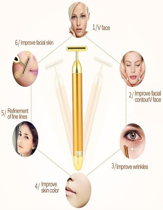 SIXIUMIE Beauty Bar Gold Face Massager for Skin Care T-Shape Facial Massager Tools Face Lifting