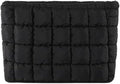 HFLZBRO Puffy Quilted Makeup Bag for Women, Cosmetic Bag, Travel Toiletry Organizer Pouch Clutch (black)