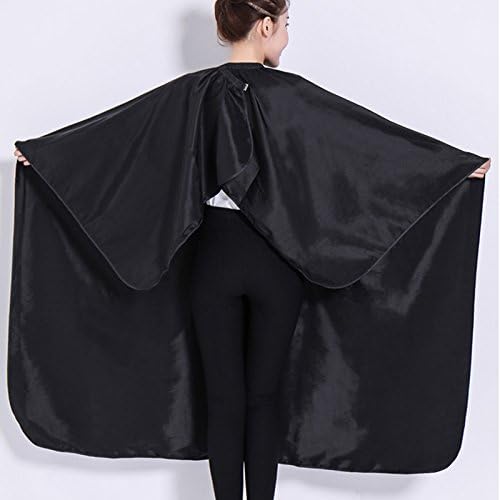 OLizee Hair Cutting Cape with Sleeves, Water-Resistant Salon Barber Cape Gown for Adults, Haircut Hairdressing Apron with Adjustable Neck Closure, 57 x 63 in, (Black)