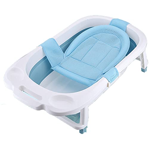 Breathable Mesh Newborn Baby Bath Mat Baby Tub Pillow Adjustable Non-Slip Bath Seat Pad Bath Cushion for Bathtub for 0-18 Months ((NO TUB)