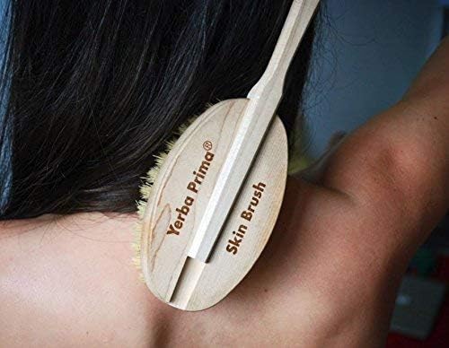 Yerba Prima Tampico Skin Brush (Pack of 1) - Natural Vegetable Fiber Bristles for Dry Skin Brushing