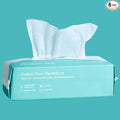 Saraflora 100% Cotton Facial Tissue Soft Dry Wipe 6 Pack, Use for Sensitive Skin Disposable Face Towel Extra Thick Dry and Wet Use Disposable Cotton Tissues for Washing Face Makeup Wipes（600 Count ）