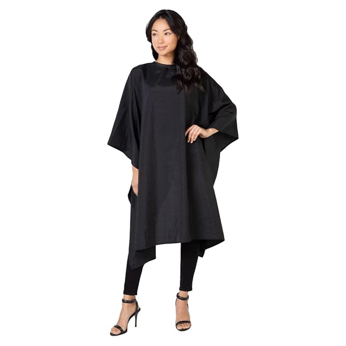 Betty Dain Crinkle Nylon Hair Cutting & Styling Cape, 54" x 60", Black