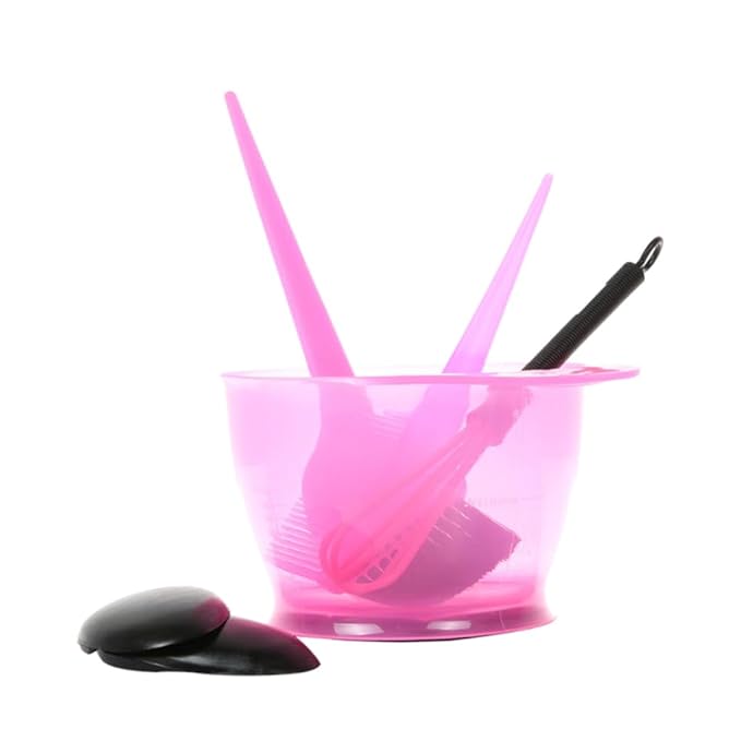 Hair Dye Tools Kit 5-Piece Hair Coloring Set with Mixing Bowl Brush Comb Earmuffs for Salon and Home Use Tinting Supplies