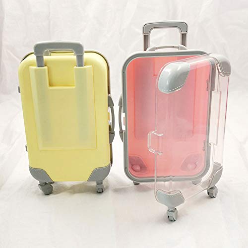 HBZGTLAD 10pcs false eyelashes packaging box pink luggage lashes suitcase luxury mink lashes packing fluffy and curly case empty (Yellow-green)