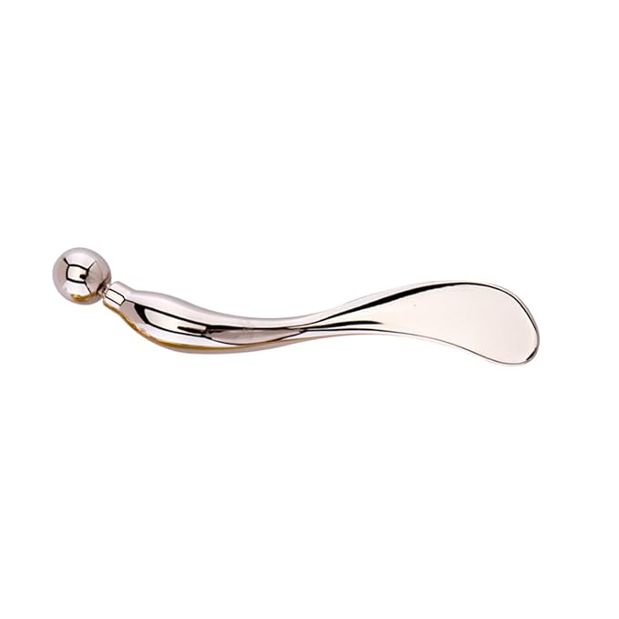 Beatifufu Zinc Eye Spoon 3.74 in Metal Scoop for under Eye Cream Application Massage Tool for Skincare Helps Relieve Fatigue and Support Blood Circulation