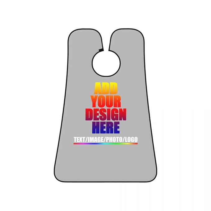 Personalized Custom Beard Bib Apron Design Your Photo Text Logo Beard Hair Catcher Non-Stick Beard Shave Capes for Trimming Shaving Grey