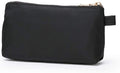 Travel Toiletry Bag for Women Cosmetic Bag with two Dividers Portable Makeup Bag Organizer (Nylon/Black)