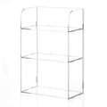 Jusalpha 3 Tier Clear Acrylic Bathroom Organizer Shelf for Cosmetic Perfume Makeup Toy Spices Standing Tabletop Vanity Tray Shelf Multifunctional Sturdy Display Showcase (8''x 4''x 12'')…