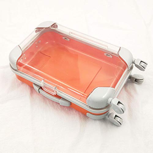 HBZGTLAD 10pcs false eyelashes packaging box pink luggage lashes suitcase luxury mink lashes packing fluffy and curly case empty (Orange)