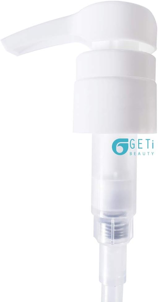 Universal Conditioner & Shampoo Pump | Fits Most Leading Brands of Liter Larger Size Bottles with 1-inch Diameter Opening | Not Compatible with Amika or Joico | White | by Geti Beauty