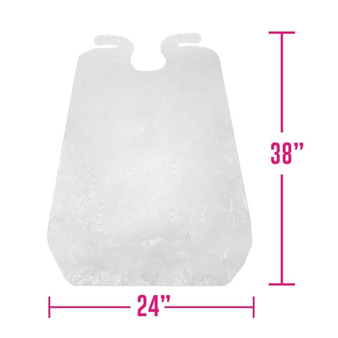 Colortrak Backwards Bib, Disposable Waterproof Salon/Barber Cape for Hair Cutting and Dyeing Protects Clients, Capes and Salon Chairs, 24 x 38 Inches - Includes 25 Bibs