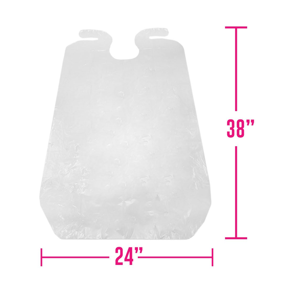 Colortrak Backwards Bib, Disposable Waterproof Cape, 24" x 38", 25 Count