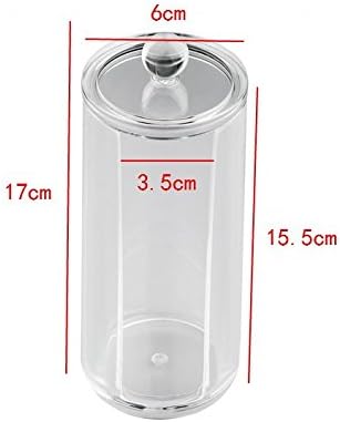 Kamay's Transparent Cotton Ball Pad Swabs Make Up Pads Dispenser Holder Organizer Container with lid Multifunction Acrylic Cosmetic Makeup Organizer (B)