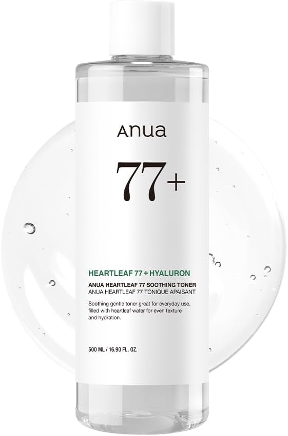 Anua Heartleaf 77 Soothing Toner, Moisturizing & Calming Facial Toner for Glass Skin, Hyaluronic Acid, Lightweight Hydration for Sensitive Skin, Redness Relief,Skin Cooling,Korean Skin Care,16.9 fl.oz