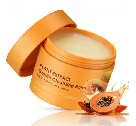 YILEST 2-in-1 Cleansing Balm Makeup Remover with Papaya Extract & Rice Germ Oil, Gentle Exfoliator, Face Cleanser for Women & Makeup Remover Balm for All Skin Types 1.41 FI.0Z