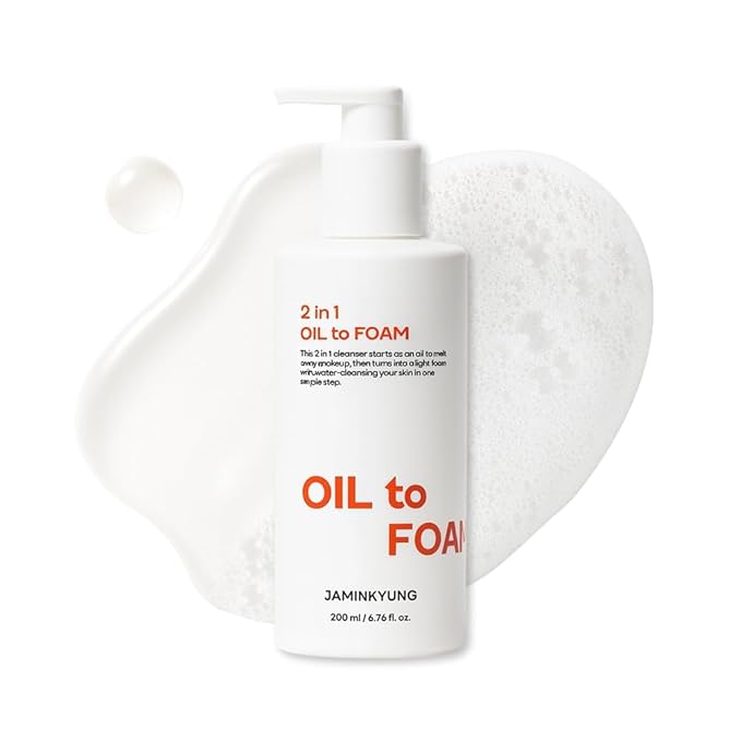 Jaminkyung 1-Step Oil-to-Foam Face Cleanser, Pore Minimizing & Blackhead Remover, Melting Cleansing Oil for Daily Makeup Removal, Sebum Control Korean Skin Care (6.76 fl oz)