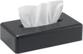 Y-in Hand Tissue Box Cover, Rectangular Black Wall Mounted Facial Paper Holder Dispenser, Prefert for Storage on Bathroom Vanity, Kitchen, Night Stand, Countertops Office and Car.
