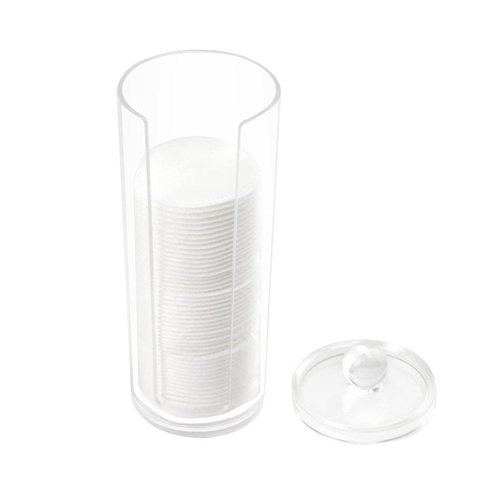Acrylic Cotton Rounds Holder with Lid for Facial Makeup Remover Pads