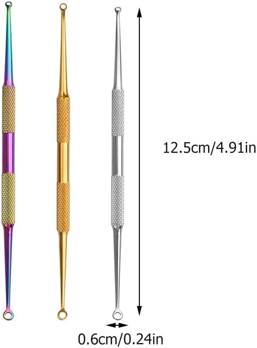 Lurrose 6pcs Comedone Extractor Tool Stainless Steel Black Head Remover Pore Cleanser Hidden Beauty Needles Tools for Nose Face Blemish Whitehead Popping