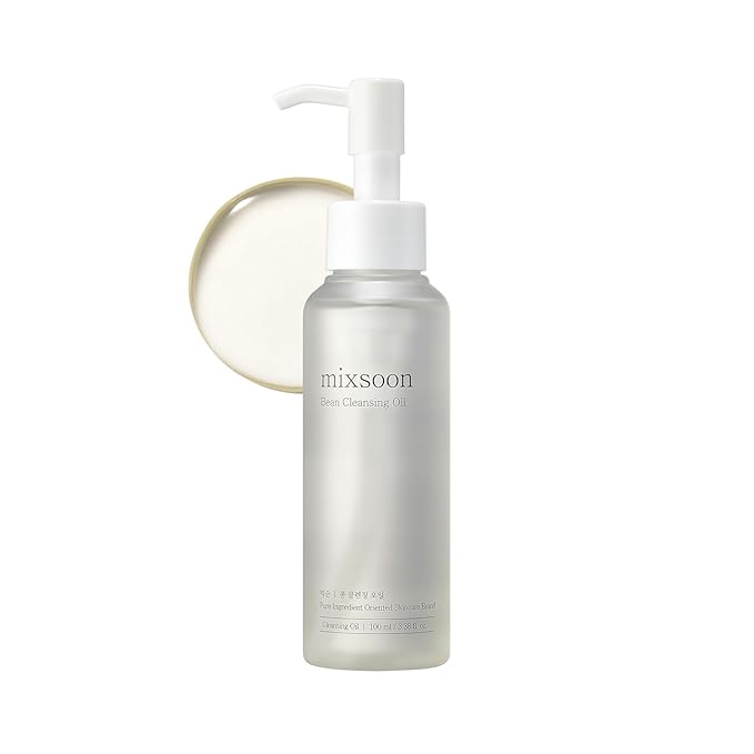 mixsoon Bean Cleansing Oil - Lightweight Oil Deep Cleansing and Makeup Blackhead Remover, Fermented Bean, Hydrating and Balancing for Smooth Skin 195ml / 6.59 fl.oz. Korean Glass Skin Care