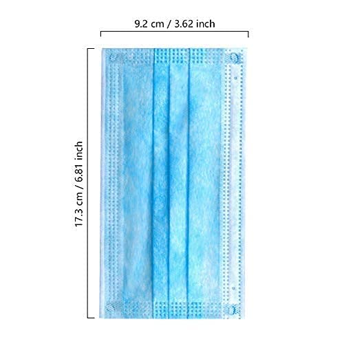 Wecolor 100 PCS Blue Masks, Disposable Face Mask, 3 Ply Protection Masks