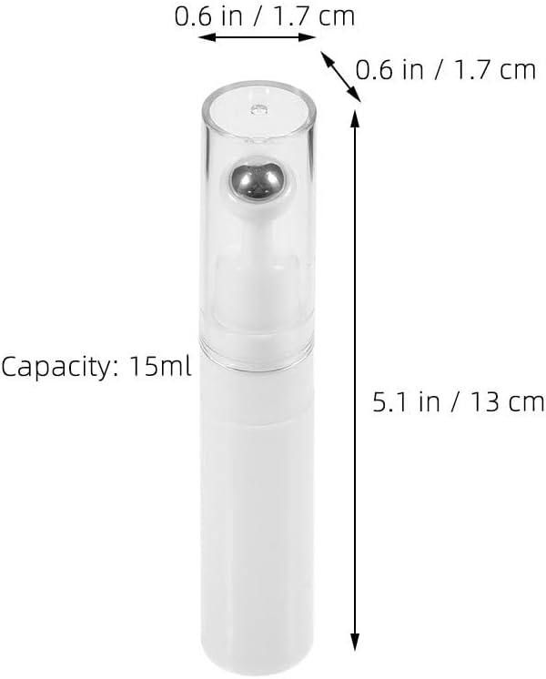 TOVINANNA Eye Cream Container Roller Bottle, 2pcs 15ml Empty Roll On Bottles Travel Essential Oil Roller Bottles Refillable Cream Bottle Eye Cream Applicator Roller Cosmetic Dispenser for Women