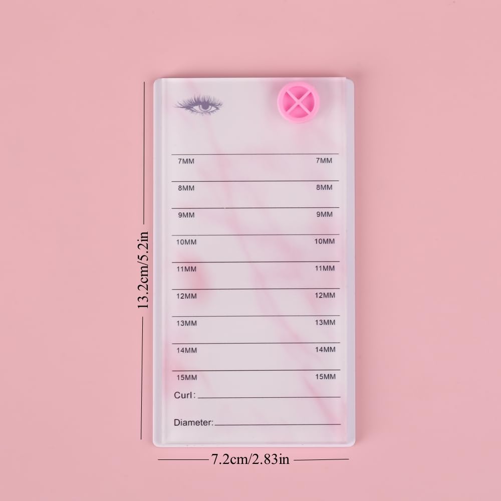 Acrylic Eyelash Pallet For 8 Layers Storage Organizer, Grafting False Eyelashes With 7-15mm Scale Glue Cup Palette, Cosmetic Beauty Extension Supplies (A Marble Pink Pallet)