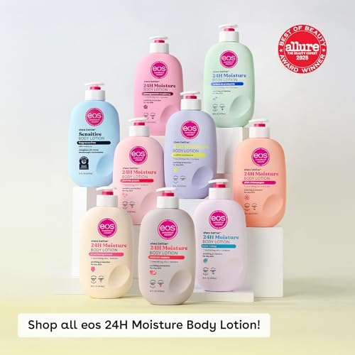 eos Shea Better Body Lotion Strawberry Dream, 24-Hour Moisture Skin Care, Lightweight & Non-Greasy, Natural Shea, Vegan, Strawberry Body Lotion, 16 fl oz