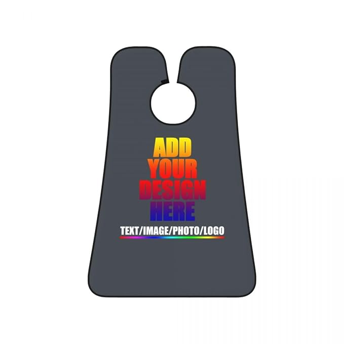 Personalized Custom Beard Bib Apron Design Your Photo Text Logo Beard Hair Catcher Non-Stick Beard Shave Capes for Trimming Shaving Dark Heather