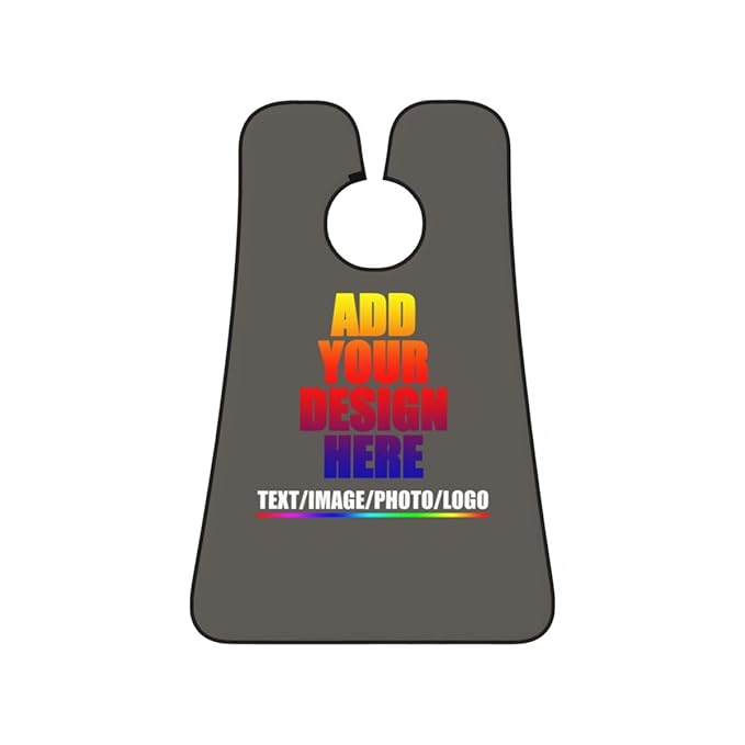 Custom Beard Bibs Apron Personalized Beard Hair Catcher Add Photo Picture Text Waterproof Beard Shave Cape for Shaving Trimming for Birthday Father's Day Gifts Charcoal