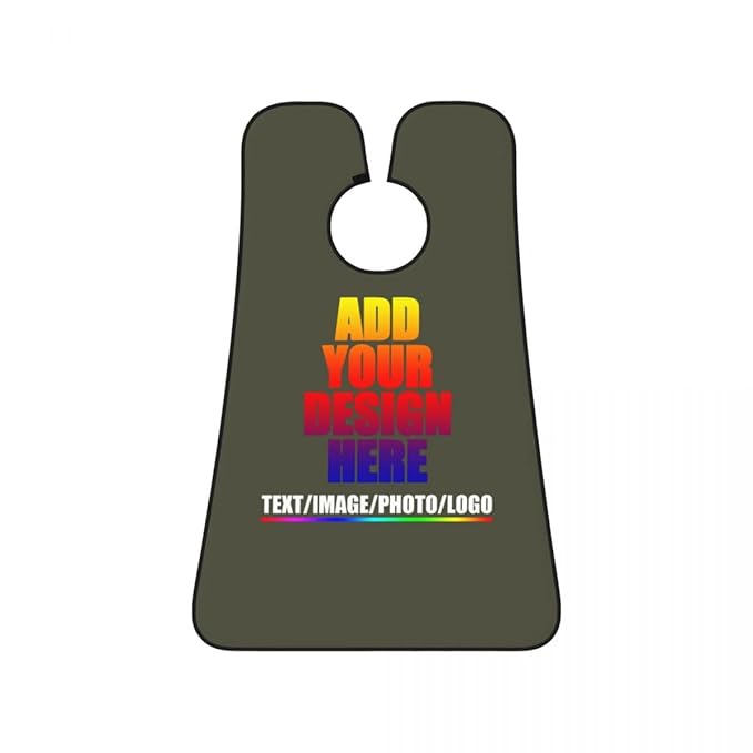 Personalized Custom Beard Bib Apron Design Your Photo Text Logo Beard Hair Catcher Non-Stick Beard Shave Capes for Trimming Shaving Military Green