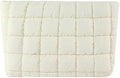 HFLZBRO Puffy Quilted Makeup Bag for Women, Cosmetic Bag, Travel Toiletry Organizer Pouch Clutch (white)