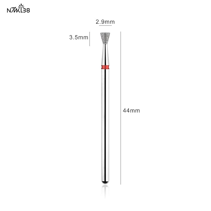 NMKL38 Tapered Diamond Nail Drill Bits for Nail Prep 3/32 Shank efile Bit Cuticle Cleaner Tool