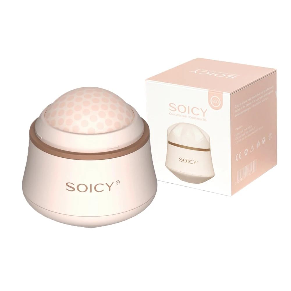 Ice Roller for Face and Eyes Body, Facial Ice Roller 360° Rotating Stainless Steel Ball Face Massager Fitness Cryosphere for Reduces Puffiness, Redness and Pain, Beauty Skin Care Tools