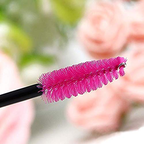 G2PLUS 300PCS Eyelash Brush, Disposable Mascara Wands Applicator Makeup Tools, Eyebrow Spoolies Brush for Eyelash Extensions and Brow (Red)