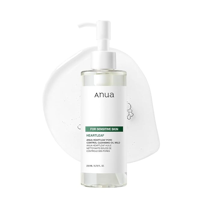 ANUA Heartleaf Pore Cleansing Oil MILD, Sensitive Skin Face Wash, Oil Cleanser for Face, Makeup Blackhead Remover, Korean Skin Care, Non-Comedogenic, Fragrance Free, 6.76 fl oz (Pack of 2)