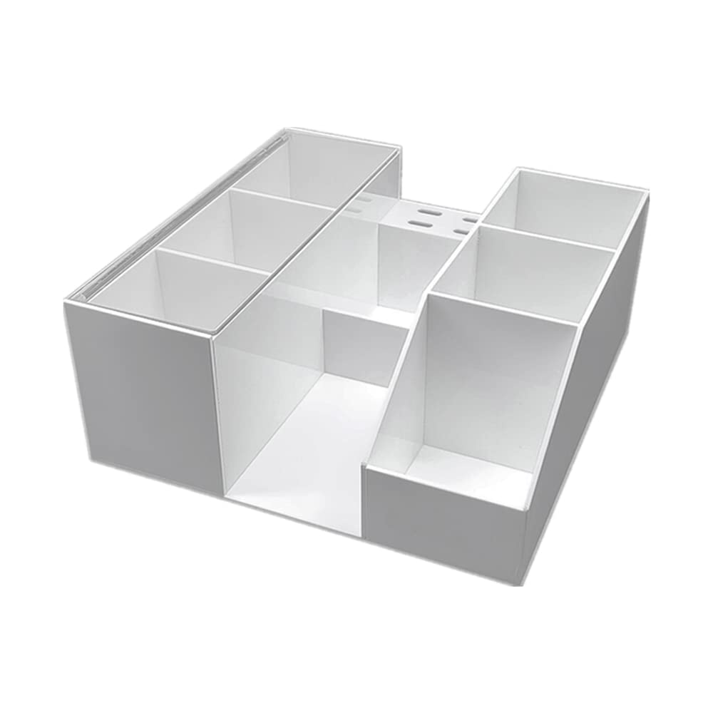Sisiter Eyelash Beauty Organizer, Acrylic Eyelash Grafting Tool Storage Beauty Tool W/Tweezers Holder Display Boxes for Home Eyelash Salon (White)