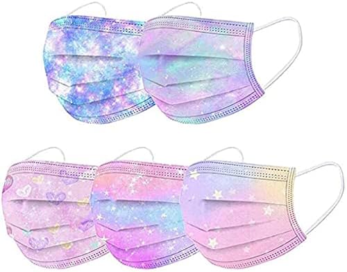 50Pcs Kids Face Mask Childrens 3 Ply Non-Woven Protective Breathable Kids Face Mask for Boys Girls Outdoor School