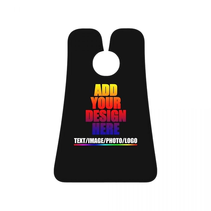 Custom Beard Apron for Men Personalized Gift with Name Image Picture Text Beard Shave Cape Customized Beard Trimming Catcher Bib for Bathroom Black