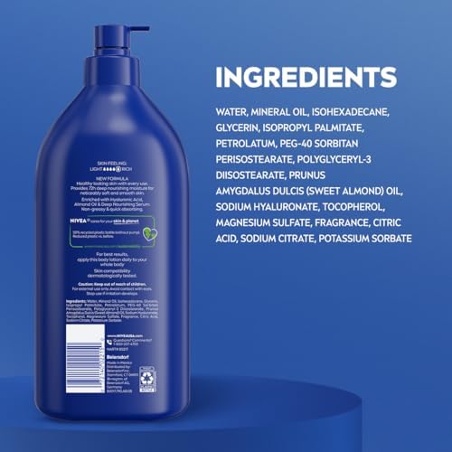 NIVEA Essentially Enriched Body Lotion Very Dry Skin, Almond Oil 33.8 Fl Oz